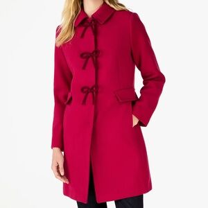 Kate Spade Raspberry Trench Coat with Bow Accents
